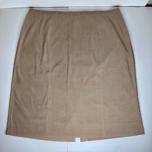 Tan Suede Knee-length Skirt